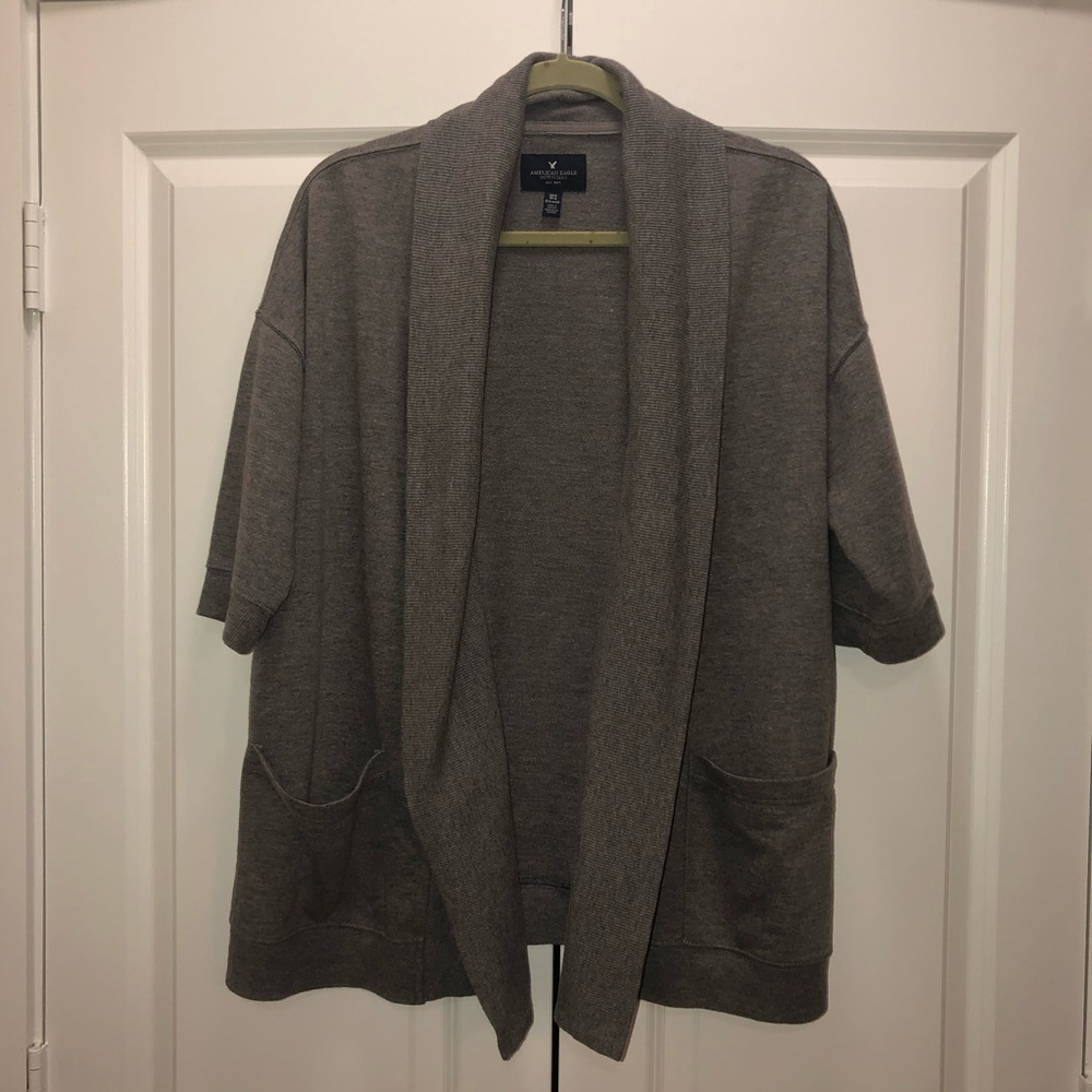 Half sleeve over-sized cardigan